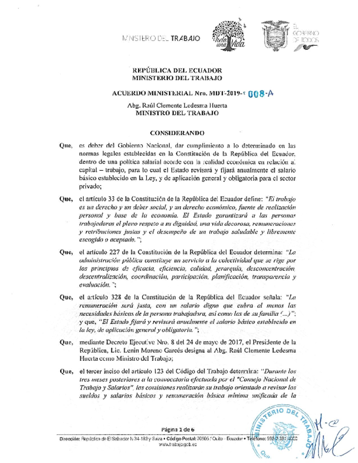 Acuerdo Ministerial Nro. 8