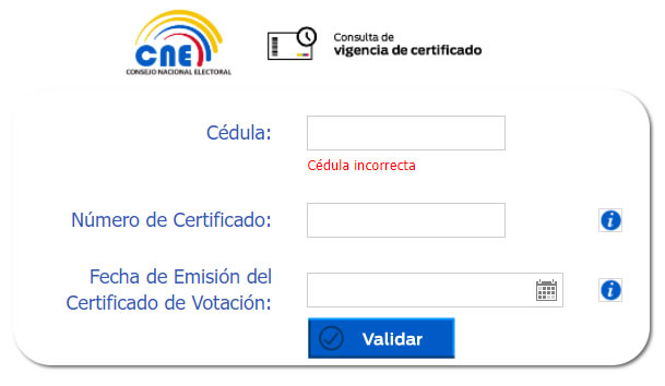 CNE Certificado de votación