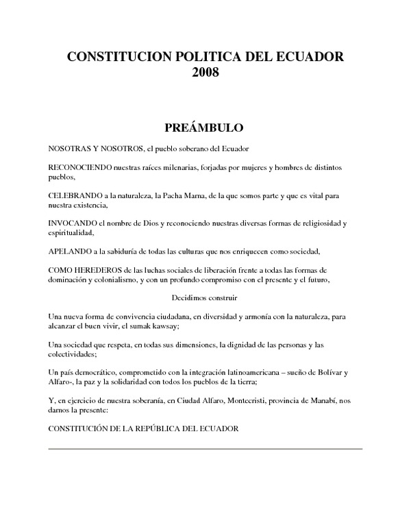 Carta Magna de Ecuador actualizada pdf