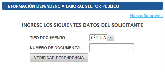 Certificado de dependencia laboral del sector público
