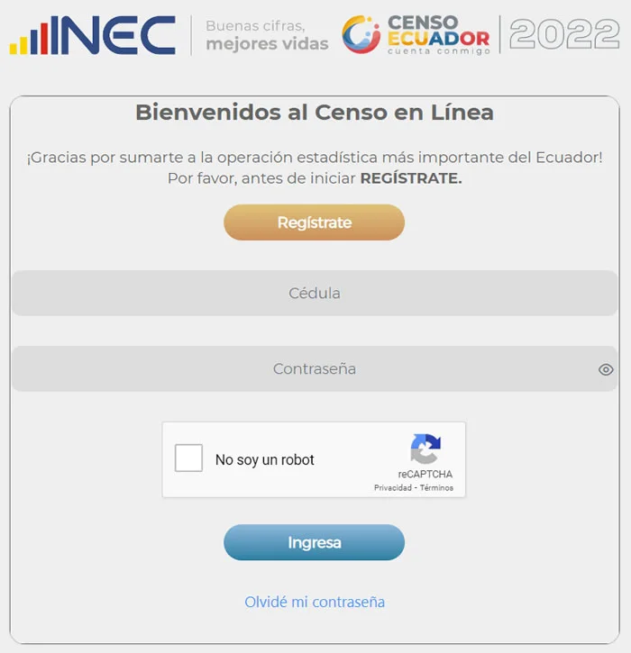 Censo en línea Ecuador 2022