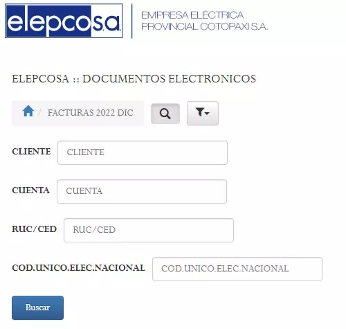 Imprimir factura electrónica de luz Latacunga ELEPCO S.A.