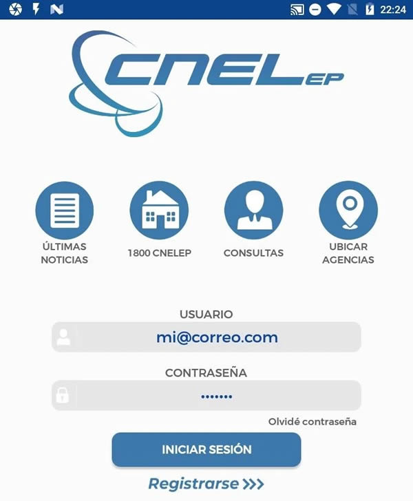 Pago de planilla de luz con la aplicación CNEL EP
