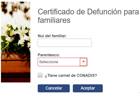 Certificado de Defunción del Registro Civil,Descargar Certificado de Defunción online