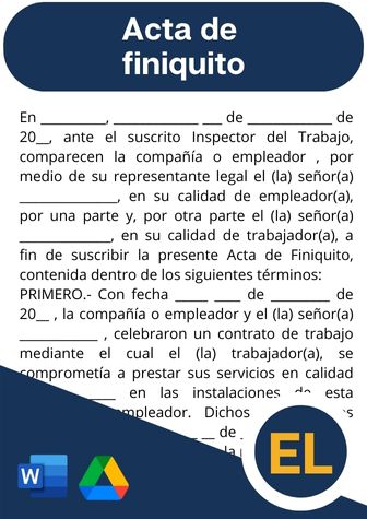 Modelo de acta de finiquito, ejemplo de acta de finiquito