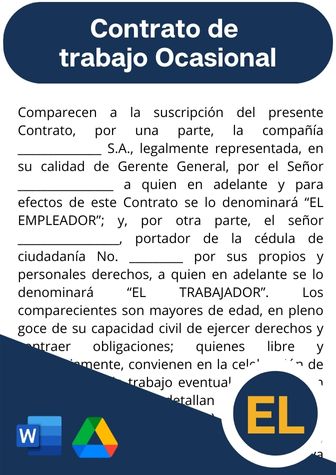 Contrato de trabajo ocasional en word, ejemplo de contrato ocasional Ecuador, modelo de contrato ocasional 