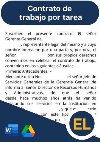 Contrato de trabajo por tarea en word, ejemplo de contrato por tarea Ecuador, modelo de contrato de trabajo por tarea